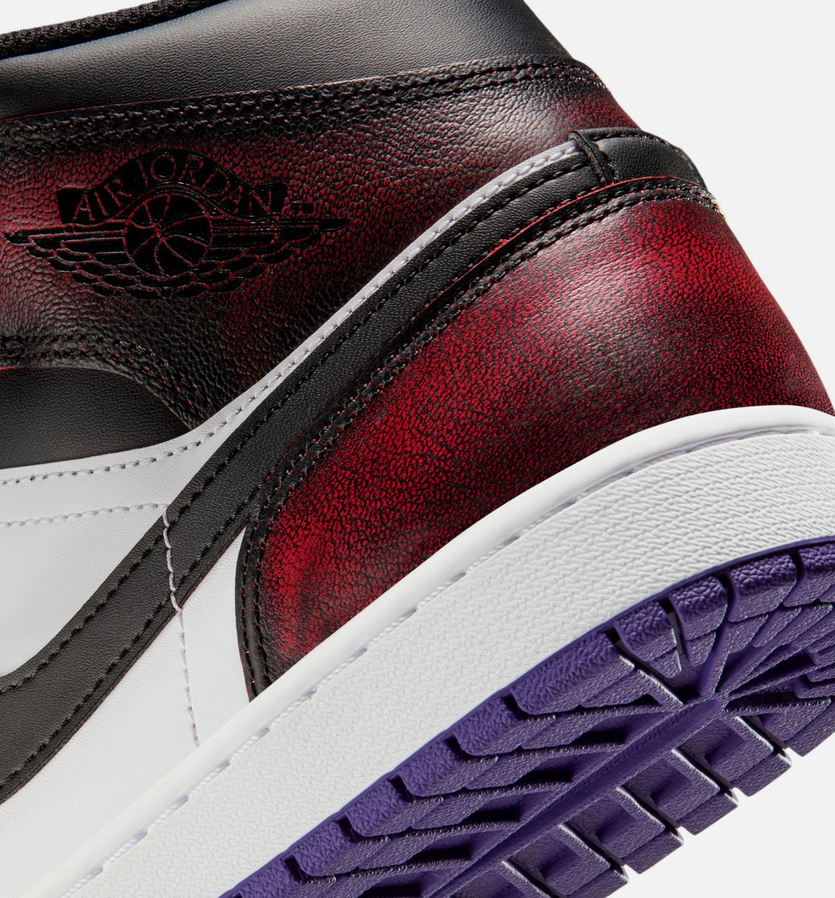 Air Jordan 1 Mid SE Men's Sneakers - True Red/White/Court Purple/Black