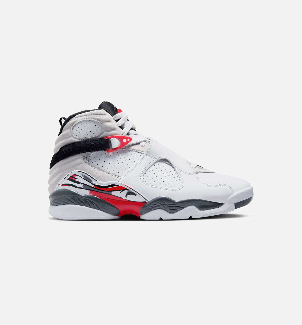 Air Jordan 8 Retro White and True Red Men's Sneakers - White/Black/True Red