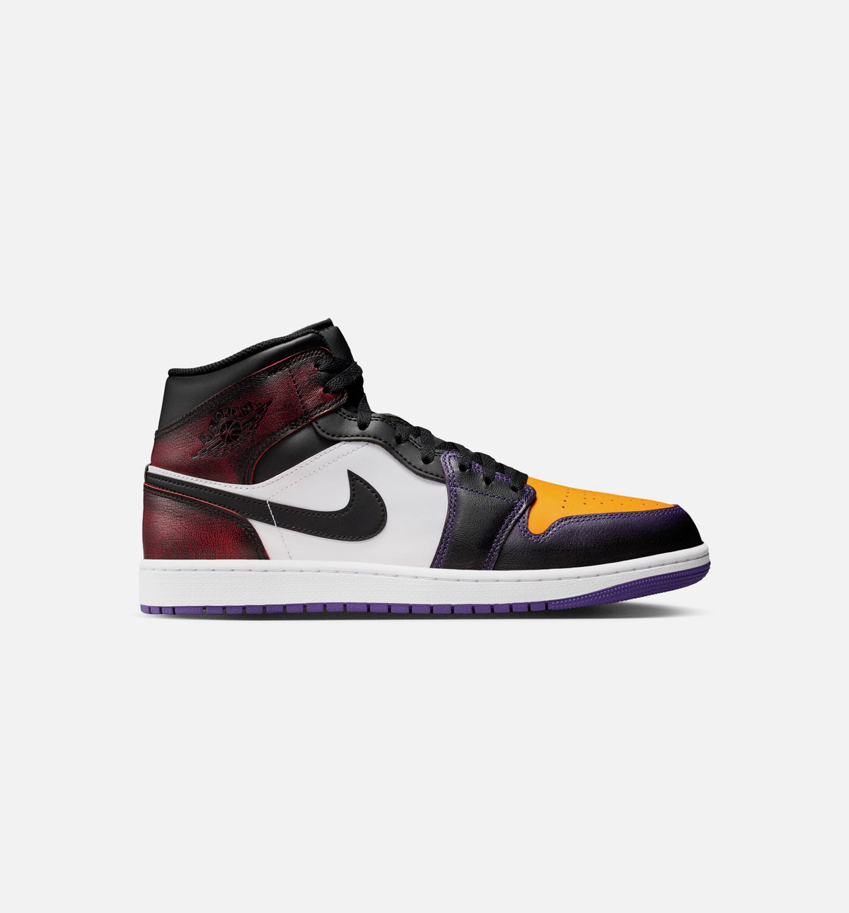 Air Jordan 1 Mid SE Men's Sneakers - True Red/White/Court Purple/Black