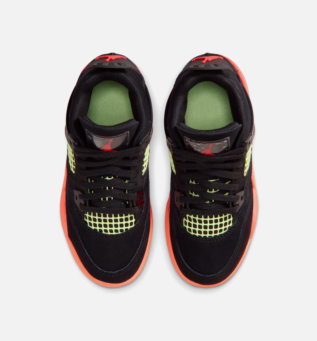 Air Jordan 4 Retro Black Infrared 23 Preschool Sneakers - Black/Infrared 23/Bright Mango