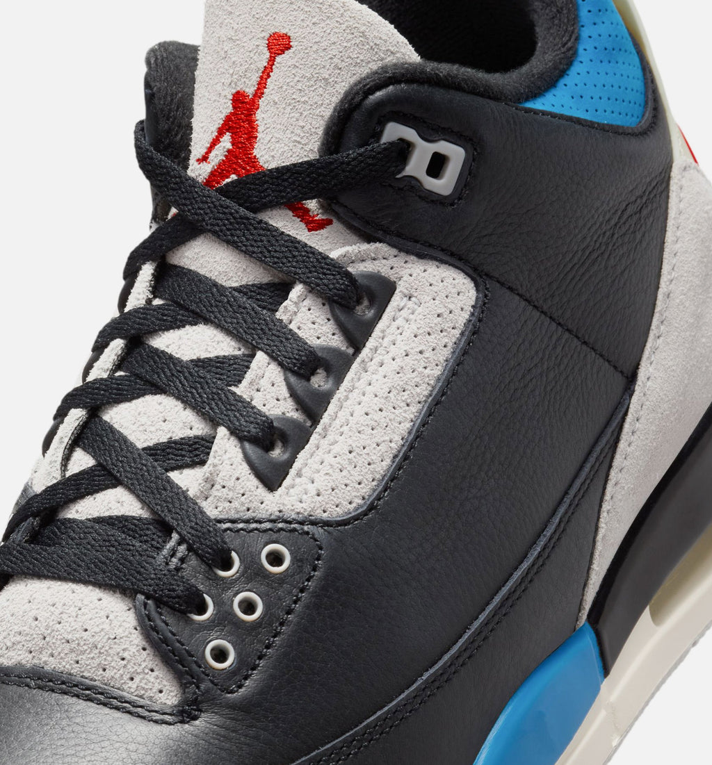 Air Jordan 3 Retro OG Rare Air Men's Sneakers - Black/Chile Red/Neutral Grey