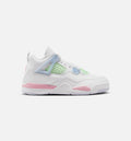 Air Jordan 4 Retro Medium Soft Pink Preschool Sneakers - White/Medium Soft Pink/Half Blue