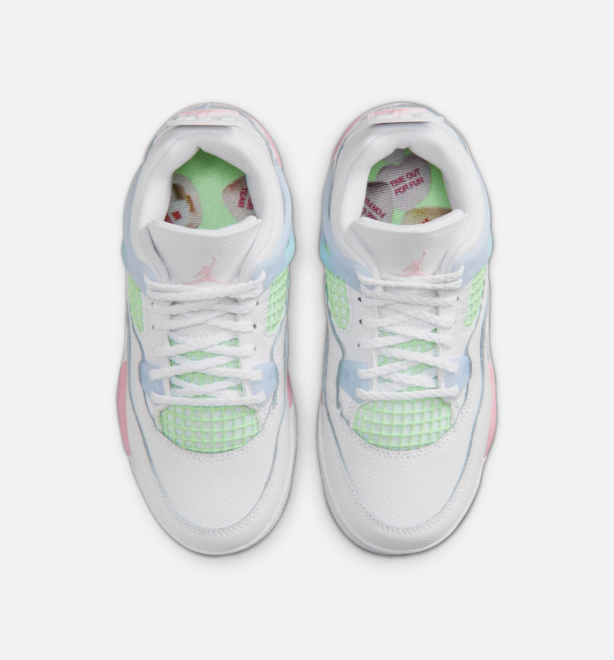 Air Jordan 4 Retro Medium Soft Pink Preschool Sneakers - White/Medium Soft Pink/Half Blue