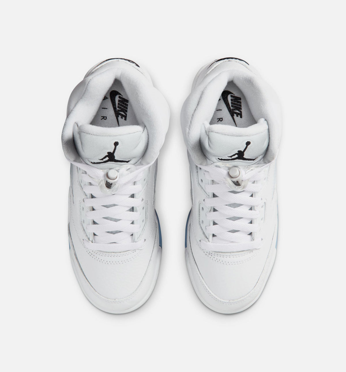 Air Jordan 5 Retro OG White Metallic Grade School Sneakers - White/Black/Metallic Silver