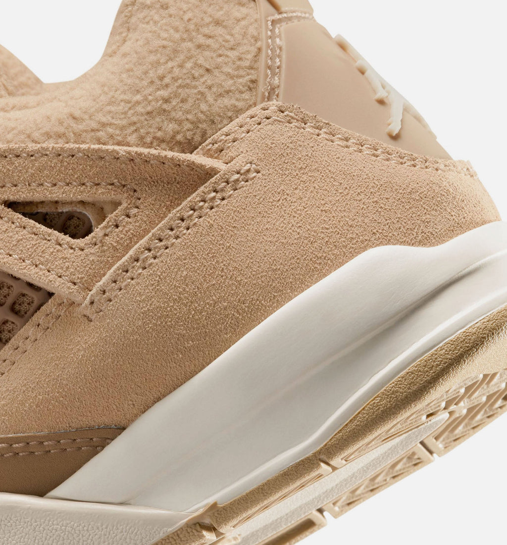 Air Jordan 4 Retro Cozy Girl Preschool Sneakers - Hemp/Light Orewood Brown