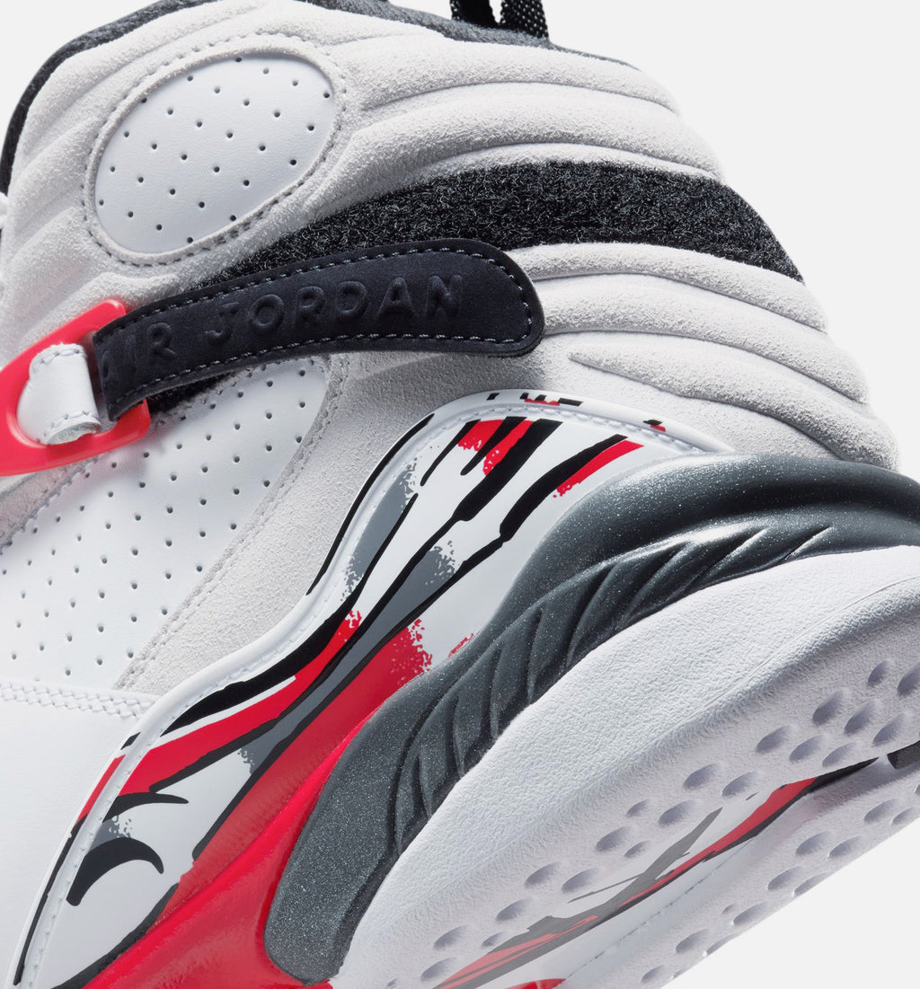 Air Jordan 8 Retro White and True Red Men's Sneakers - White/Black/True Red