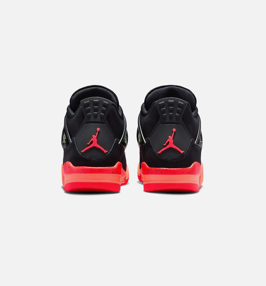 Air Jordan 4 Retro Black Infrared 23 Grade School Sneakers - Black/Infrared 23/Bright Mango