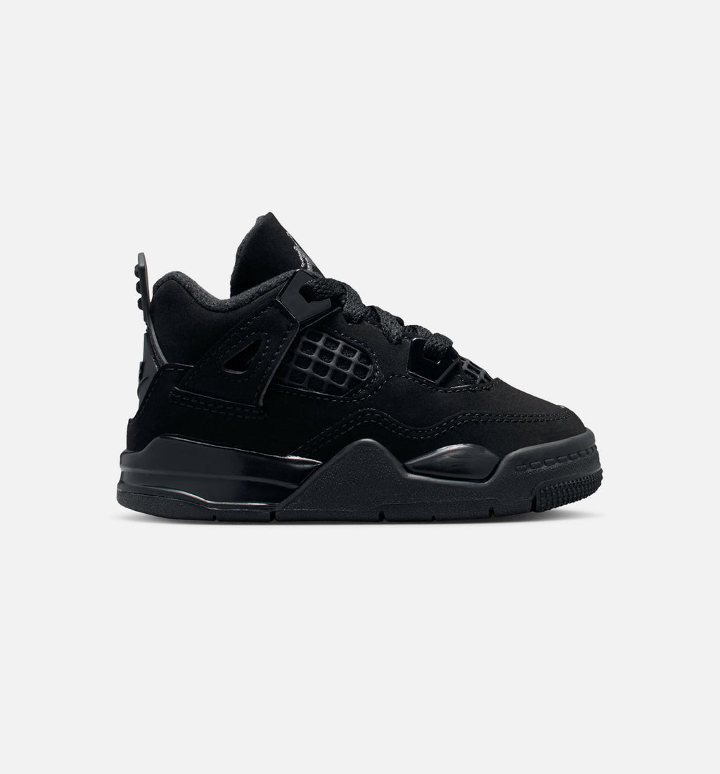 Air Jordan 4 Retro Black Cat Infant/Toddler Sneakers - Black/Black/Light Graphite