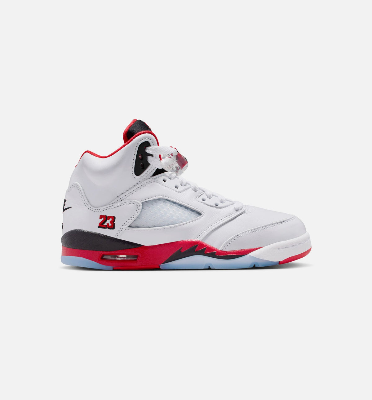 Air Jordan 5 Retro Fire Red Grade School Sneakers - White/Fire Red/Black