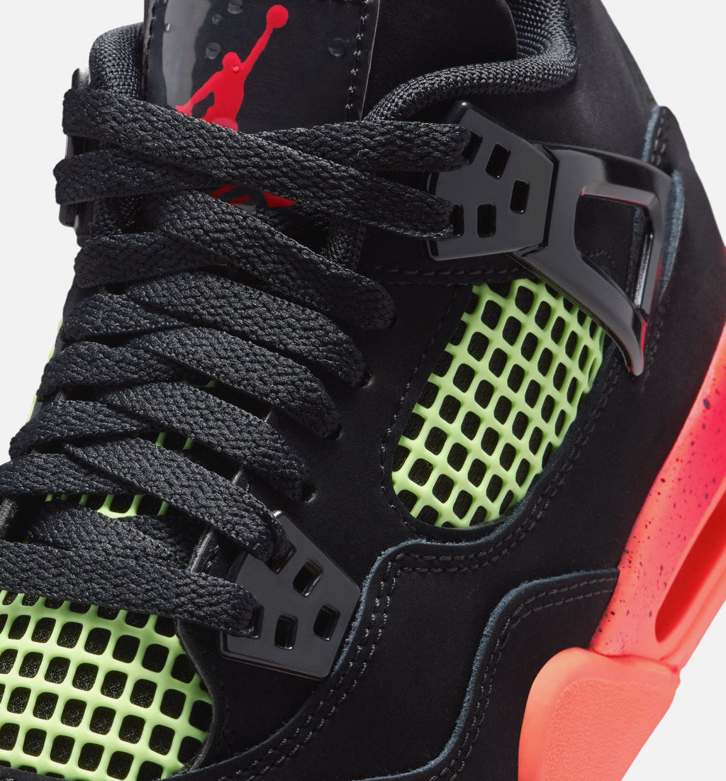 Air Jordan 4 Retro Black Infrared 23 Grade School Sneakers - Black/Infrared 23/Bright Mango