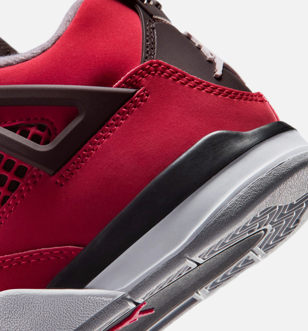 Air Jordan 4 Retro Toro Bravo Preschool Sneakers - Fire Red/White/Black/Cement Grey
