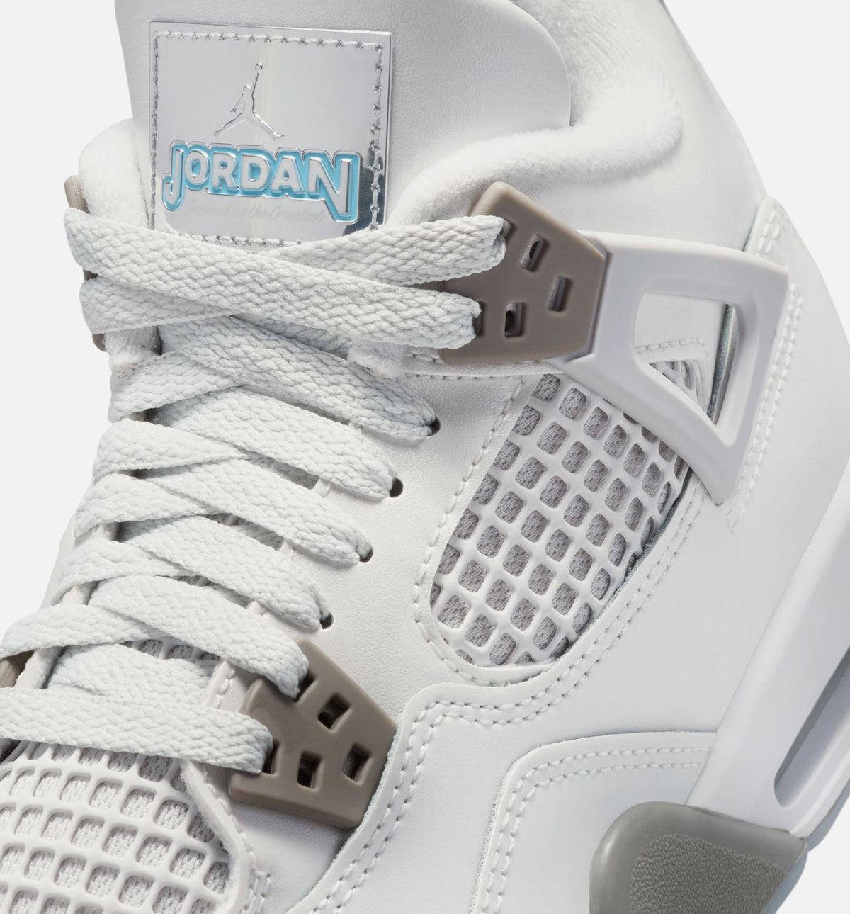 Air Jordan 4 Retro Blue Chill Grade School Sneakers - Photon Dust/Blue Chill/Flat Pewter/White/Blue Tint