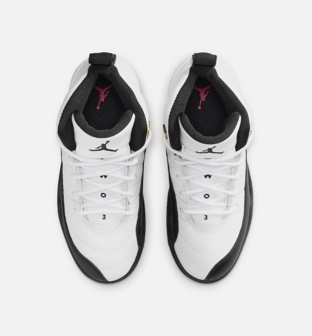 Air Jordan 12 Retro Taxi Preschool Sneakers - White/Black/Taxi