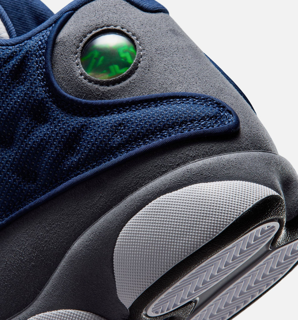 Air Jordan 13 Retro Navy and Flint Grey Men's Sneakers - Navy/University Blue/Flint Grey/White
