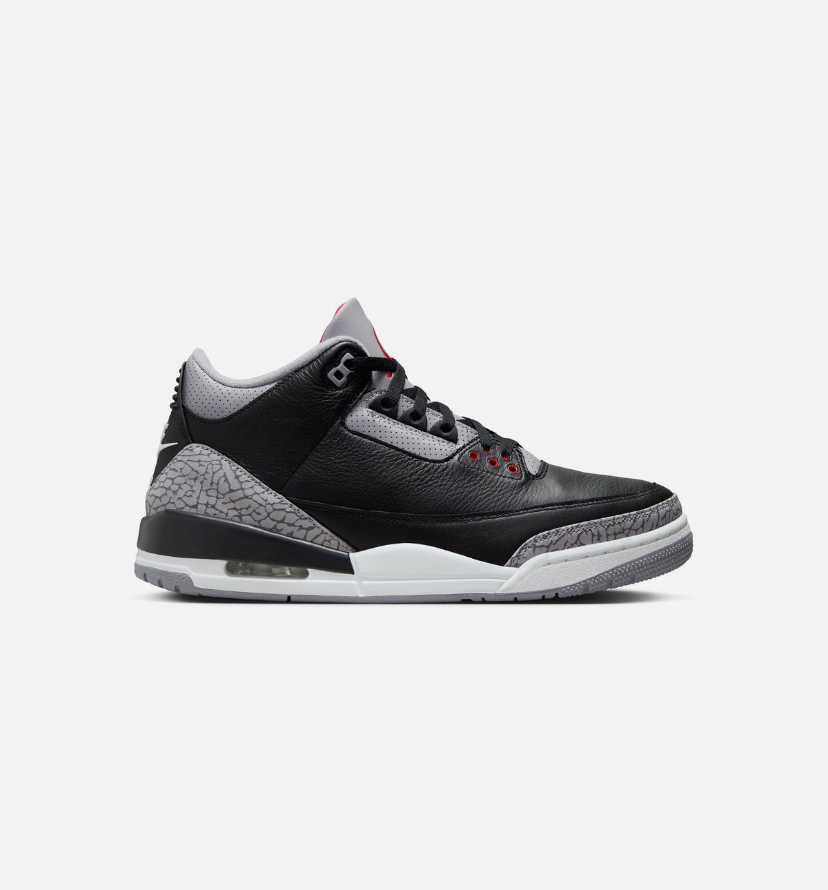 Air Jordan 3 Retro Black Cement Men's Sneakers - Black/Fire Red/Cement Grey/Summit White