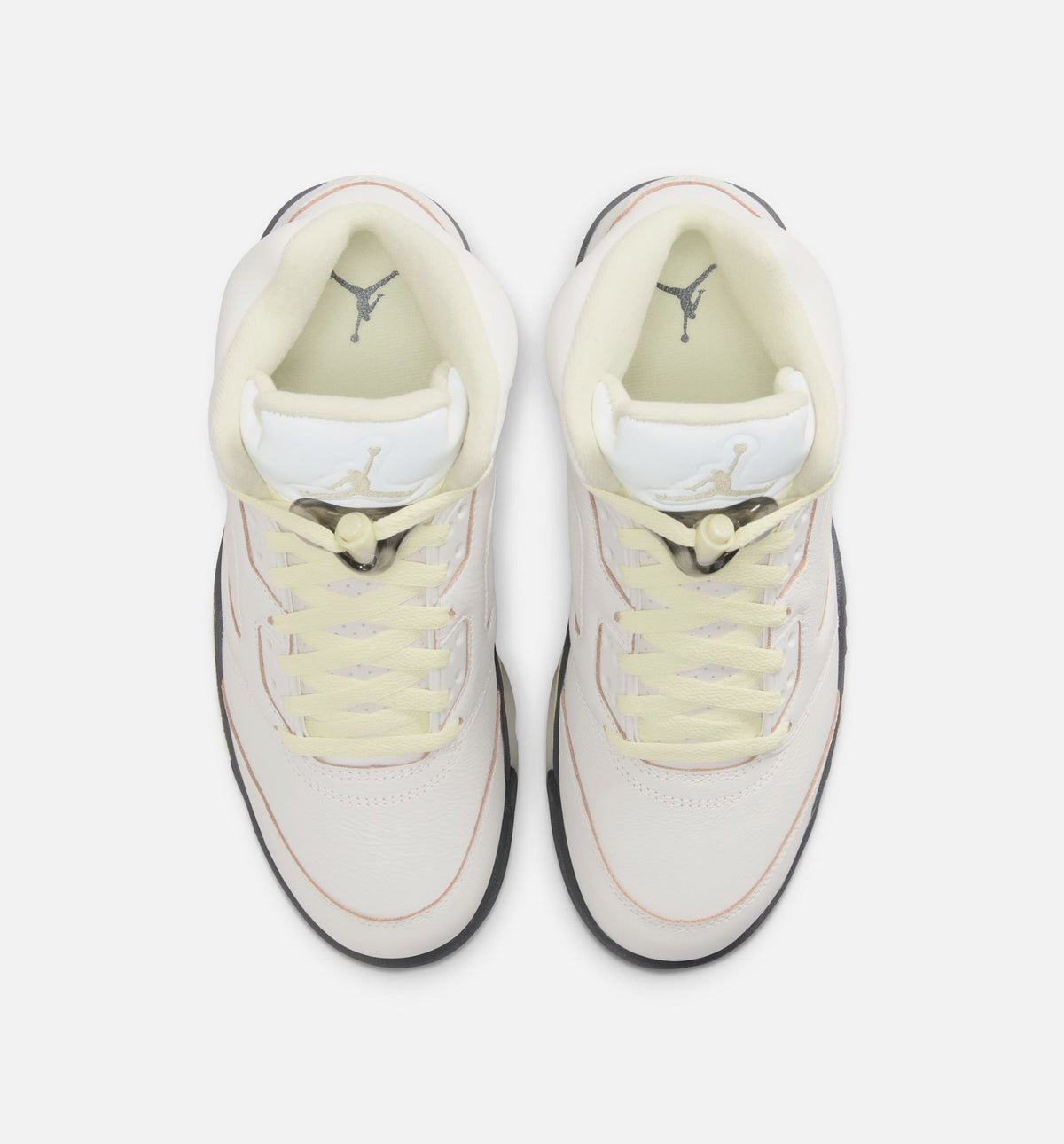 Air Jordan 5 Retro Luminous Green and Sail Women's Sneakers - Sail/Luminous Green/Anthracite