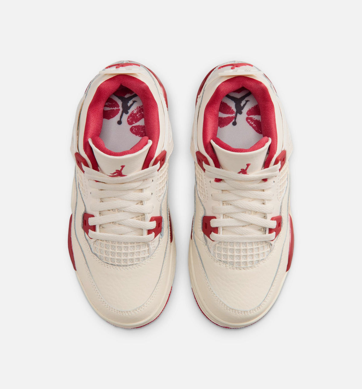Air Jordan 4 Retro Valentine's Day Preschool Sneakers - Pale Ivory/Sierra Red/Tough Red