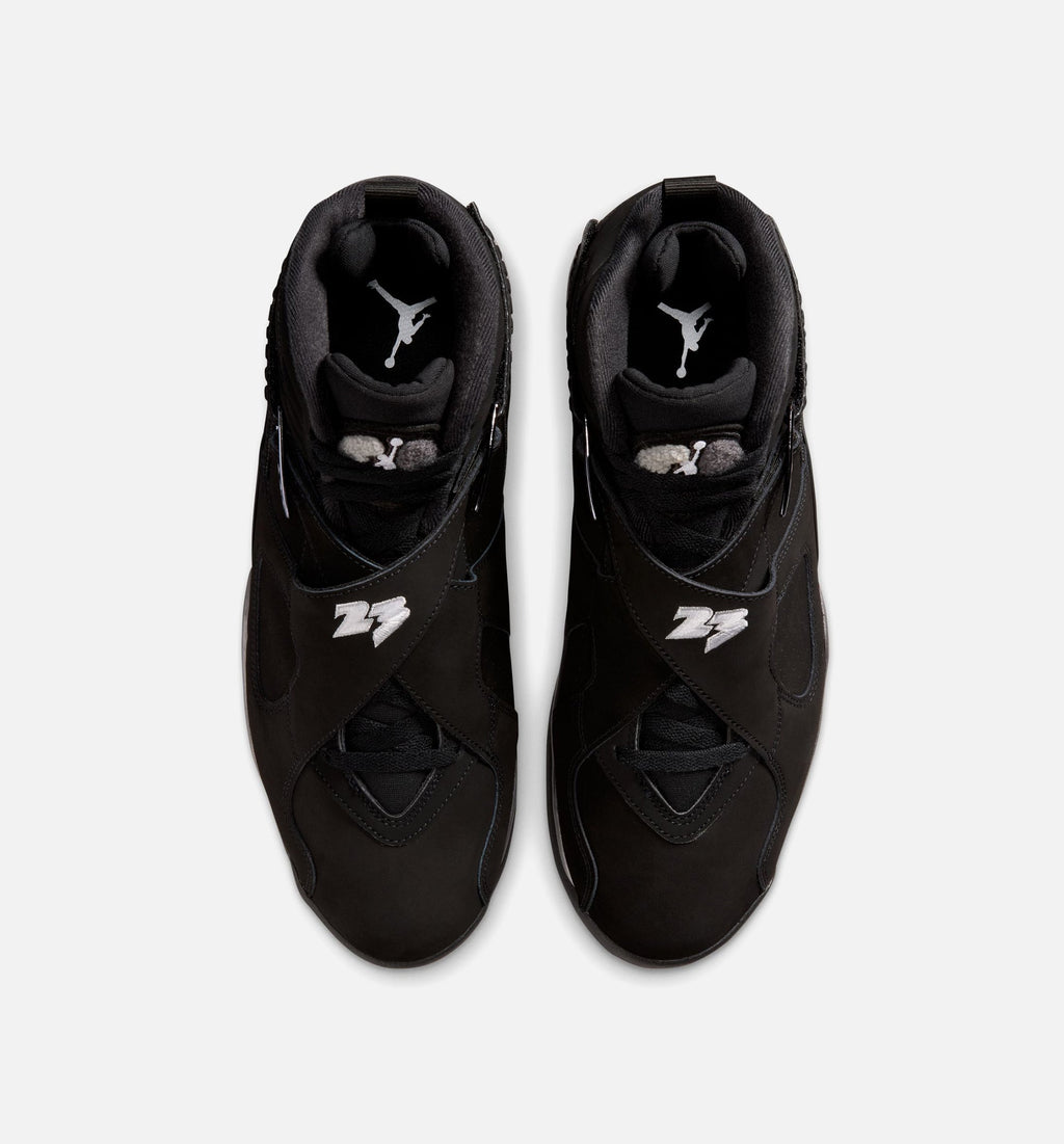 Air Jordan 8 Retro Chrome Men's Sneakers - Black/White/Light Graphite