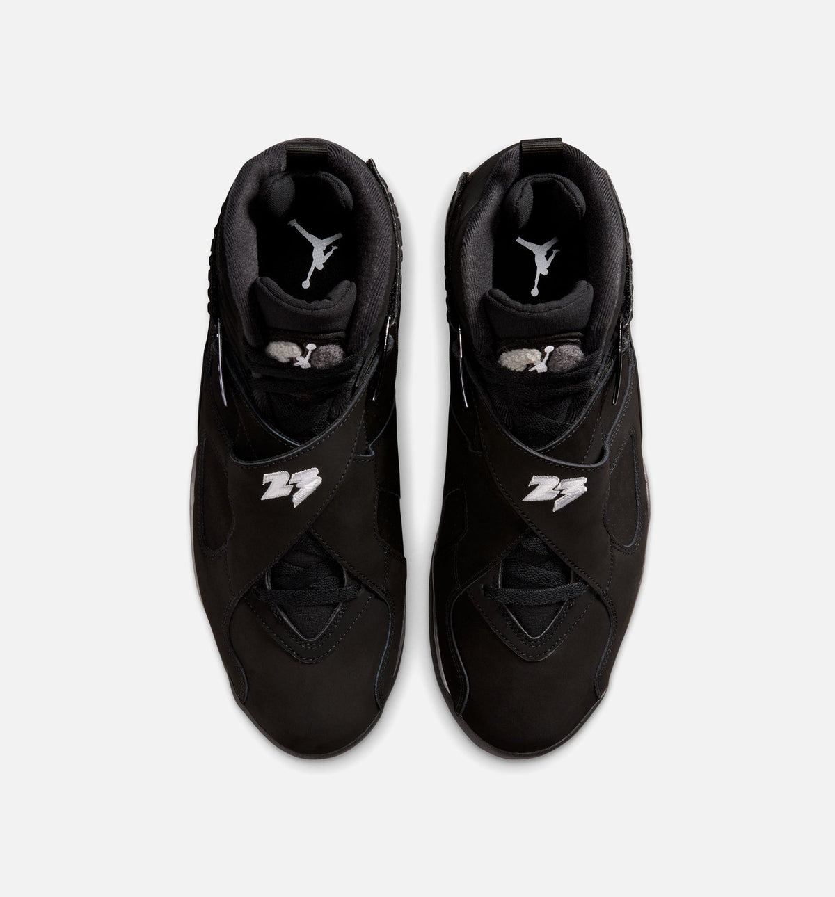 Air Jordan 8 Retro Chrome Men's Sneakers - Black/White/Light Graphite