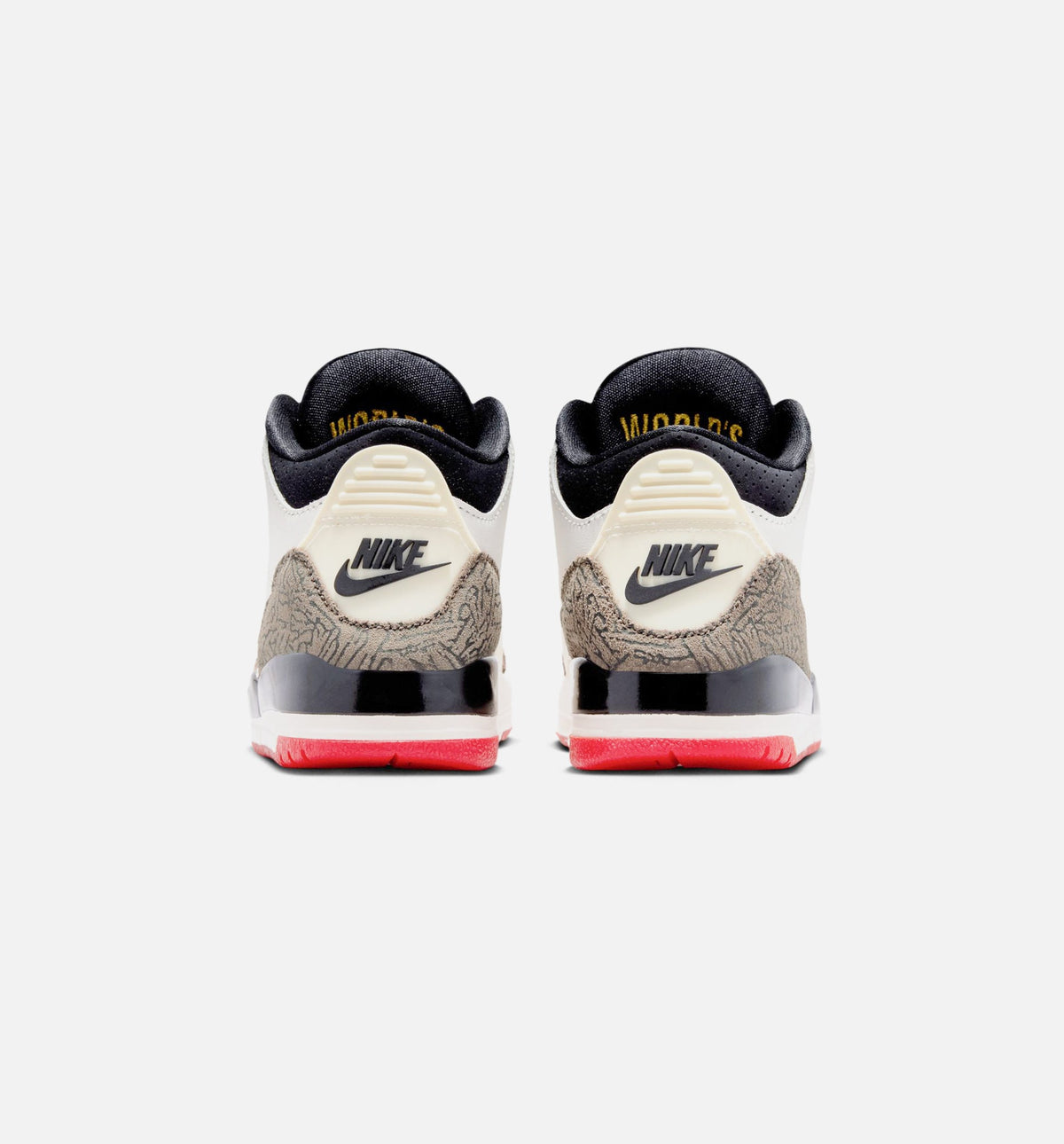 Air Jordan 3 Retro Sail and University Red Preschool Sneakers - Sail/Black/University Red/Pale Ivory