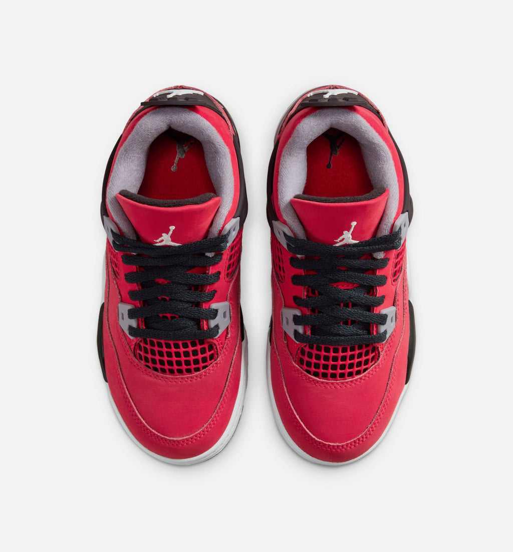 Air Jordan 4 Retro Toro Bravo Preschool Sneakers - Fire Red/White/Black/Cement Grey