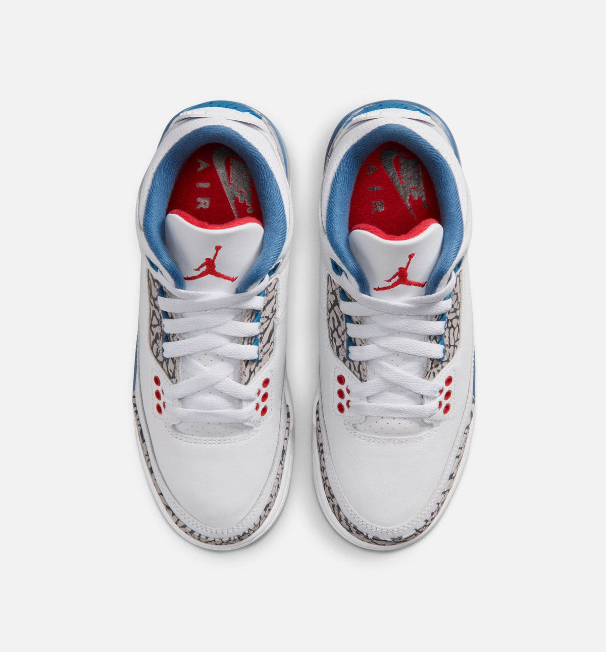 Air Jordan 3 Retro OG True Blue Grade School Sneakers - White/Fire Red/True Blue