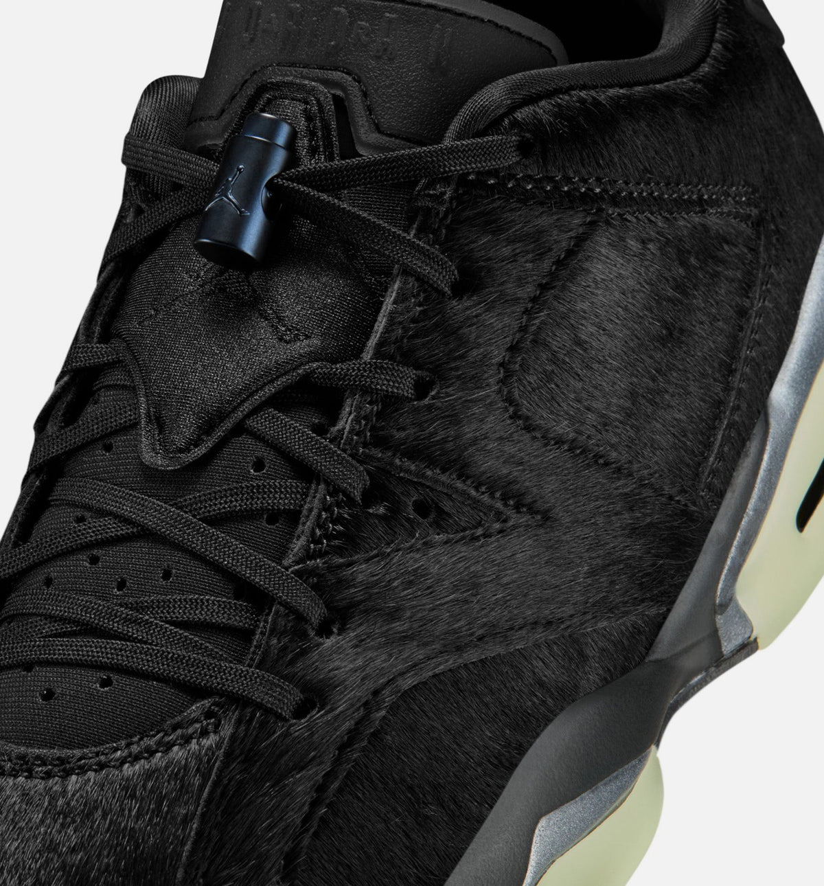 Air Jordan 6 Retro Low Blackout Women's Sneakers - Black/Black