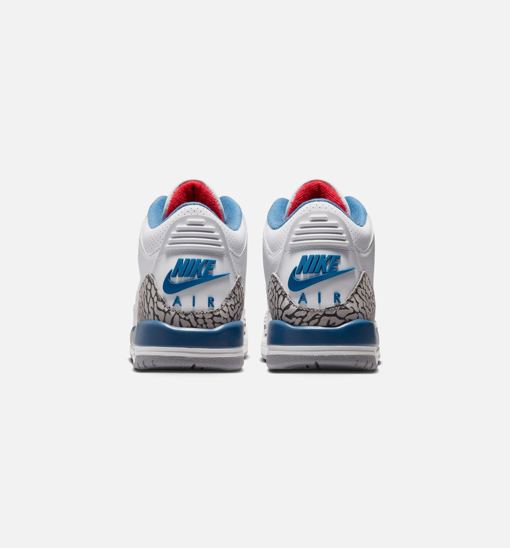Air Jordan 3 Retro OG True Blue Grade School Sneakers - White/Fire Red/True Blue