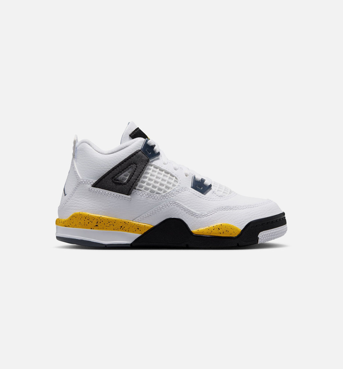 Air Jordan 4 Retro Rare Air Tour Yellow Preschool Sneakers - White/Dark Blue Grey/Black/Tour Yellow