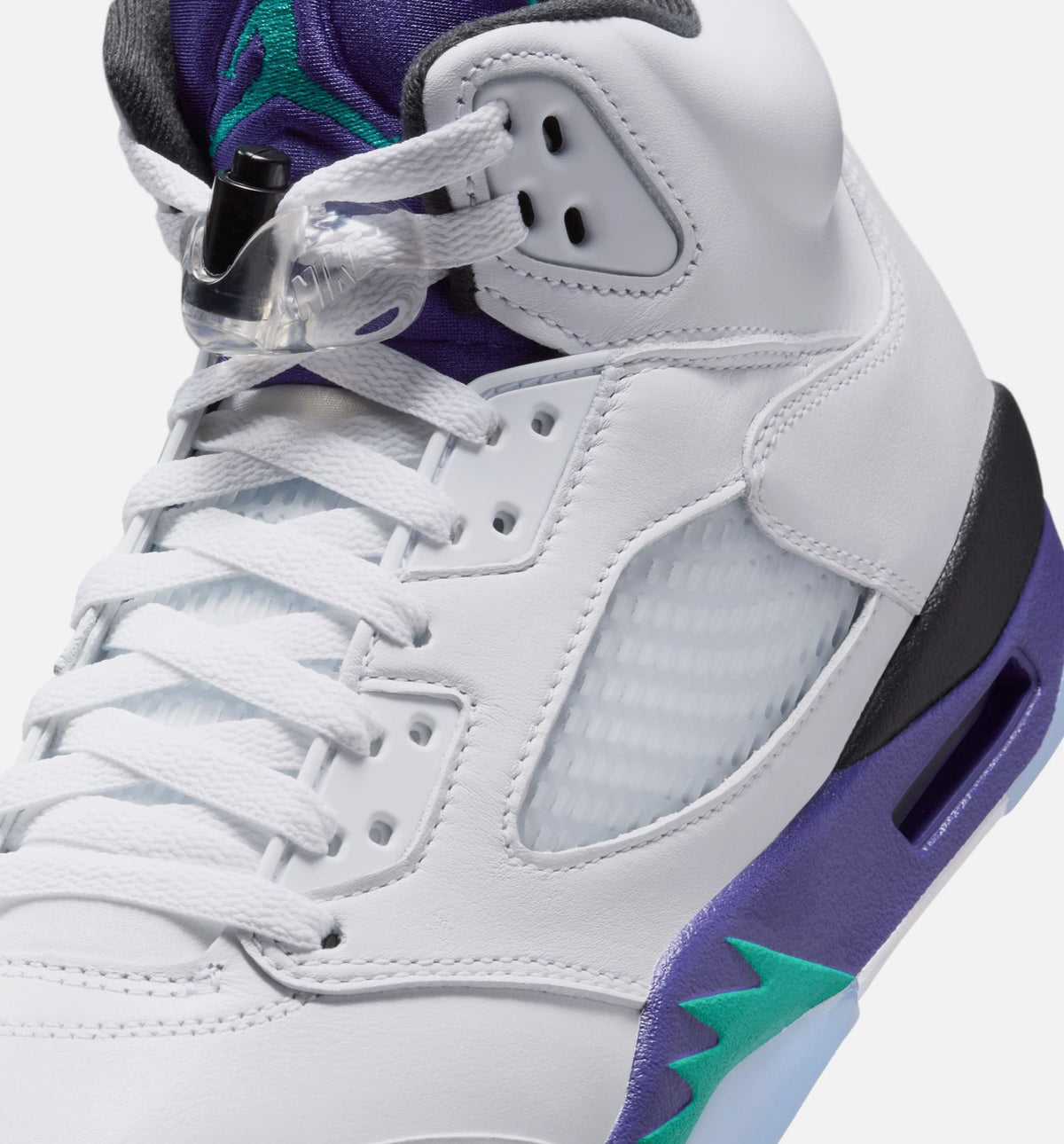 Air Jordan 5 Retro Grape Men's Sneakers - White/New Emerald/Grape Ice/Black