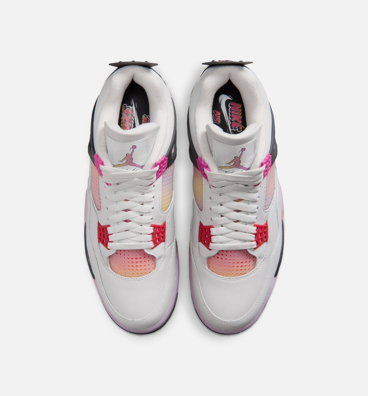 Air Jordan 4 Retro Comic Men's Sneakers - Off White/Fire Pink/Anthracite