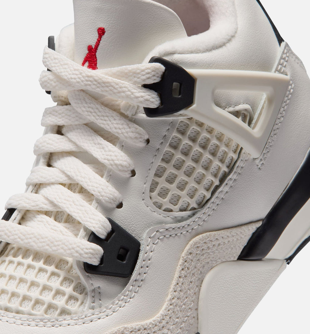Air Jordan 4 Retro Flight Club Preschool Sneakers - Sail/Black/University Red