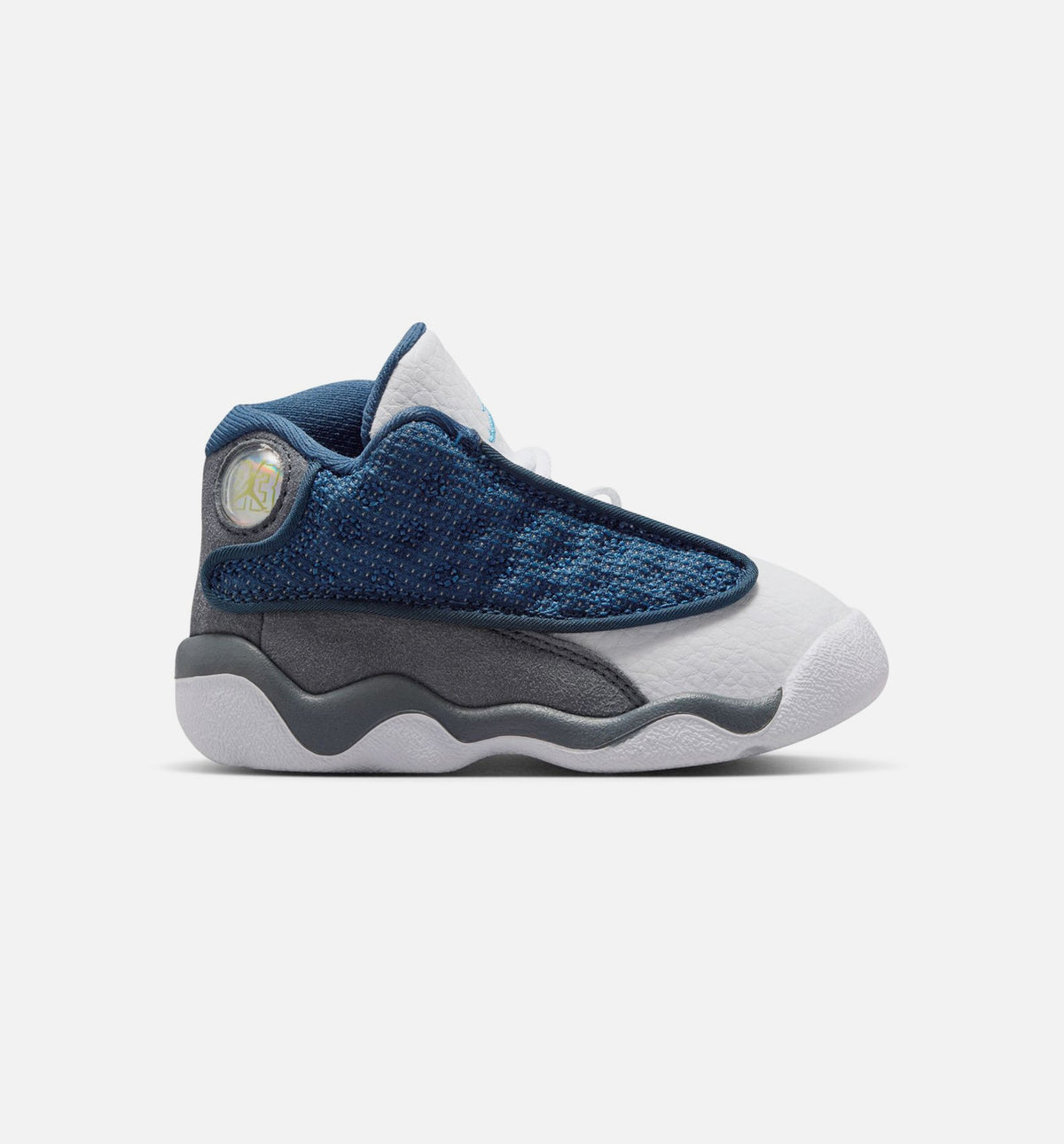 Air Jordan 13 Retro Navy and Flint Grey Infant/Toddler Sneakers - Navy/University Blue/Flint Grey/White