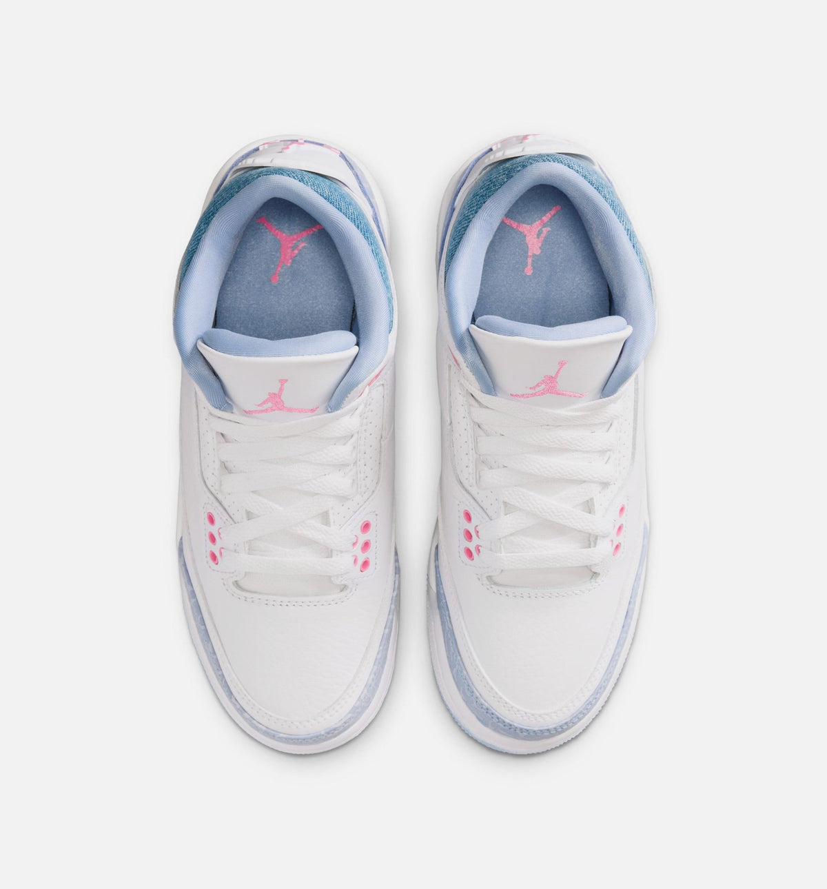 Air Jordan 3 Retro Cobalt Bliss Grade School Sneakers - White/Cobalt Bliss/Football Grey/Pink Glow