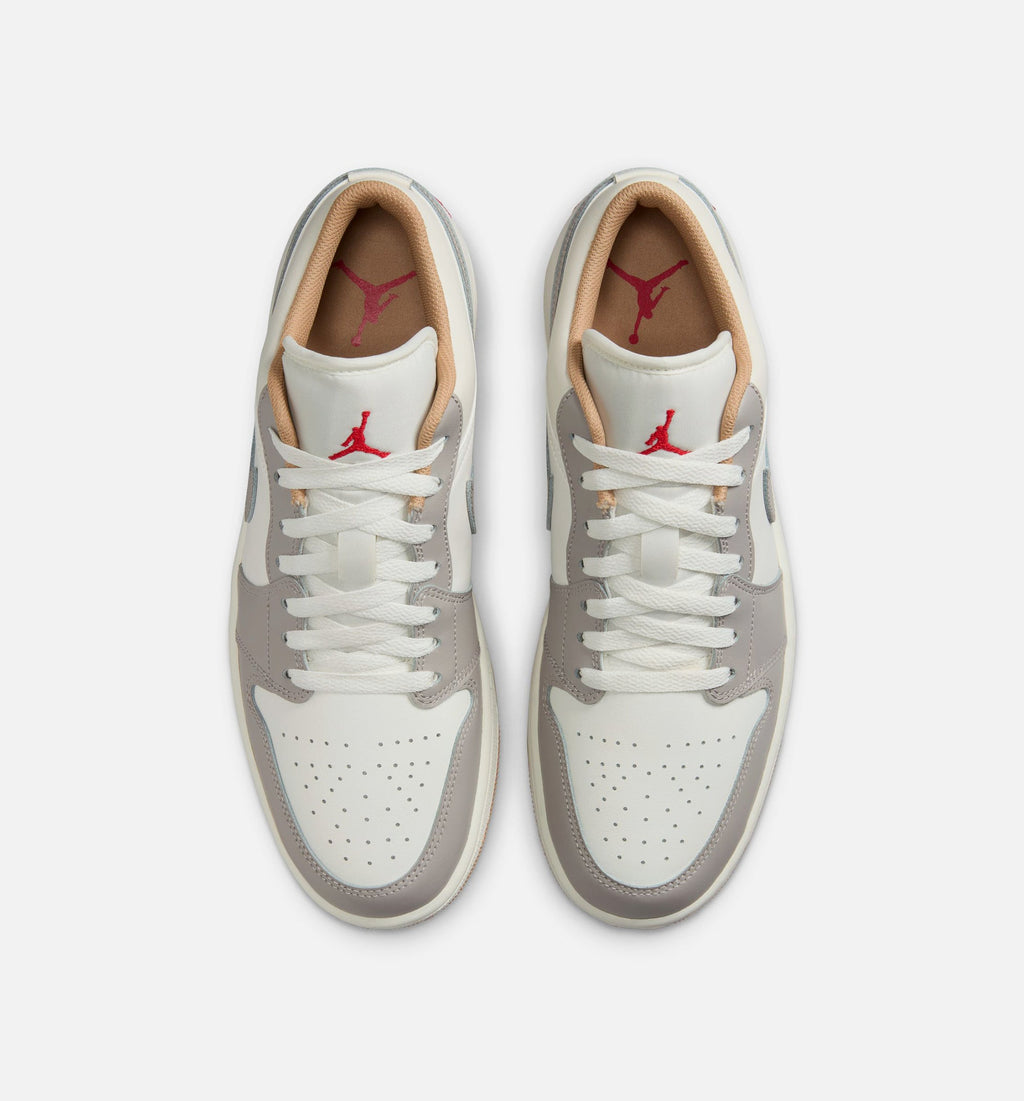 Air Jordan 1 Low Men's Sneakers - Sail/Fire Red/College Grey/Hemp