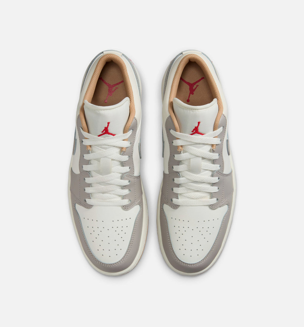 Air Jordan 1 Low Men's Sneakers - Sail/Fire Red/College Grey/Hemp