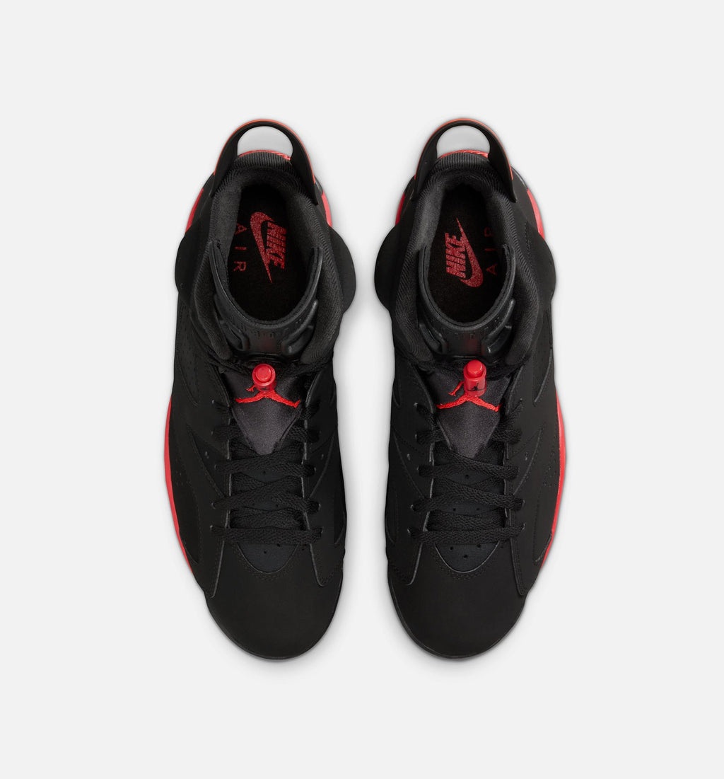 Air Jordan 6 Retro Infrared Men's Sneakers - Black/Light Crimson