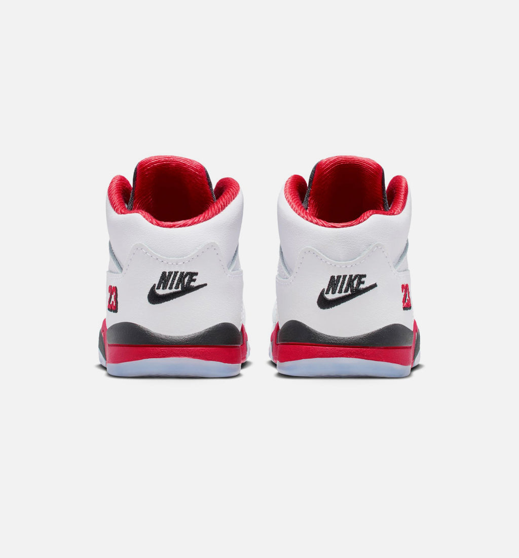 Air Jordan 5 Retro Fire Red Infant/Toddler Sneakers - Fire Red/White