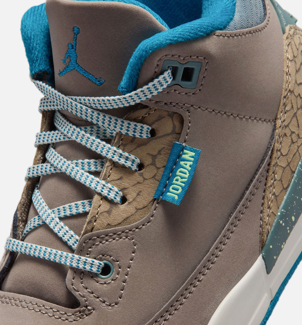 Air Jordan 3 Retro Olive Grey Preschool Sneakers - Olive Grey/Green Abyss/Khaki/Sea Glass