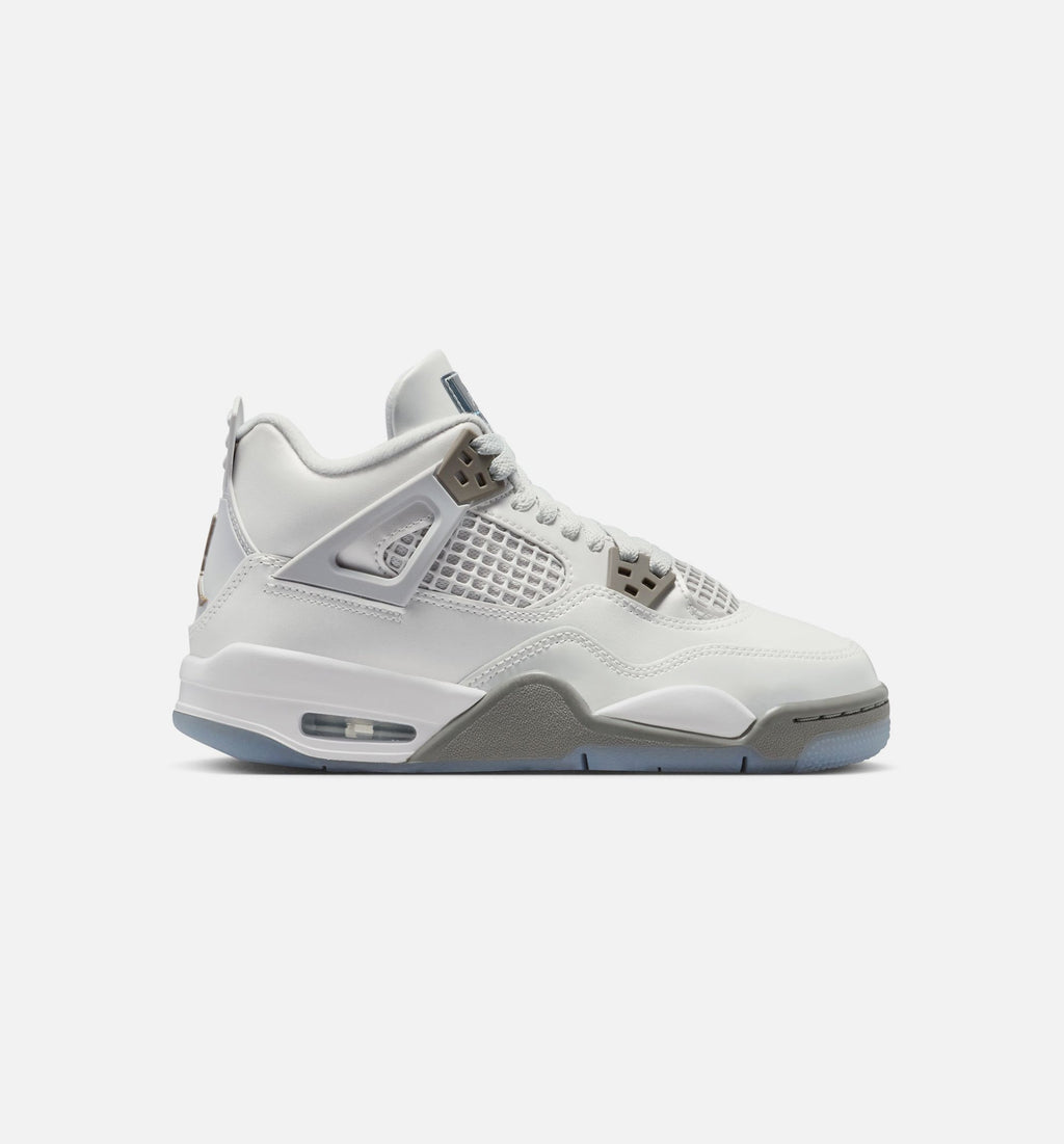Air Jordan 4 Retro Blue Chill Grade School Sneakers - Photon Dust/Blue Chill/Flat Pewter/White/Blue Tint