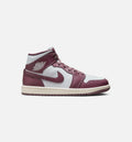 Air Jordan 1 Mid Sky J Mauve Women's Sneakers - Pure Platinum/Sky J Mauve/Sail
