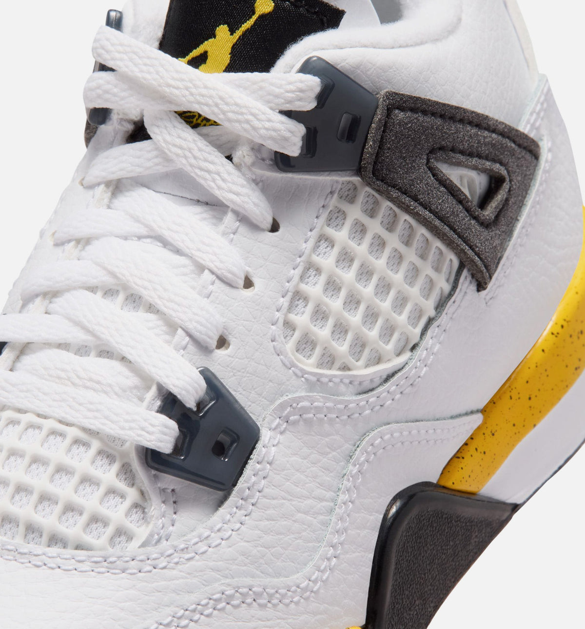 Air Jordan 4 Retro Rare Air Tour Yellow Preschool Sneakers - White/Dark Blue Grey/Black/Tour Yellow