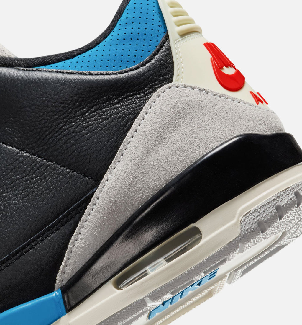 Air Jordan 3 Retro OG Rare Air Men's Sneakers - Black/Chile Red/Neutral Grey