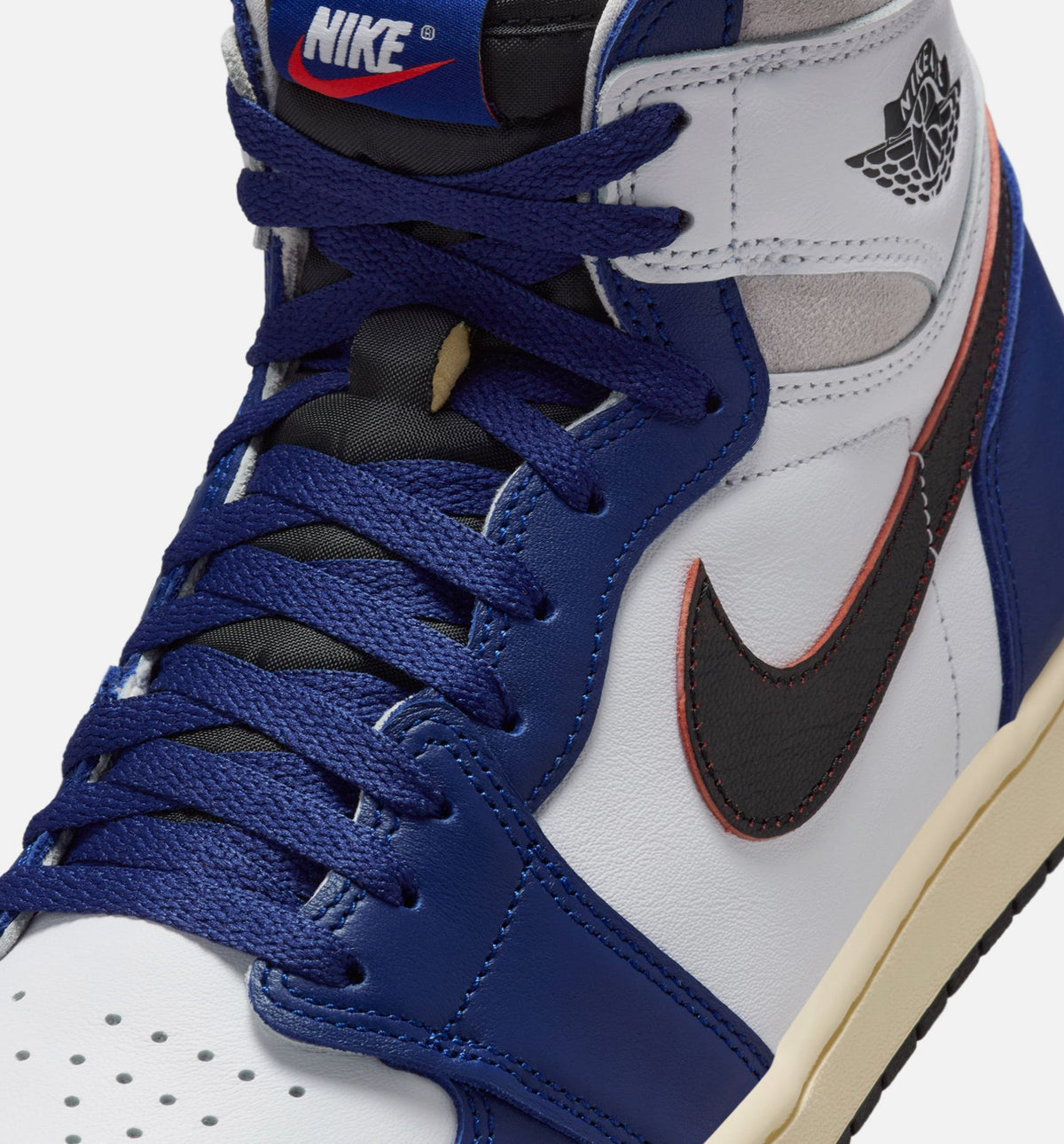Air Jordan 1 Retro High OG Rare Air Men's Sneakers - White/Black/Neutral Grey/Deep Royal Blue