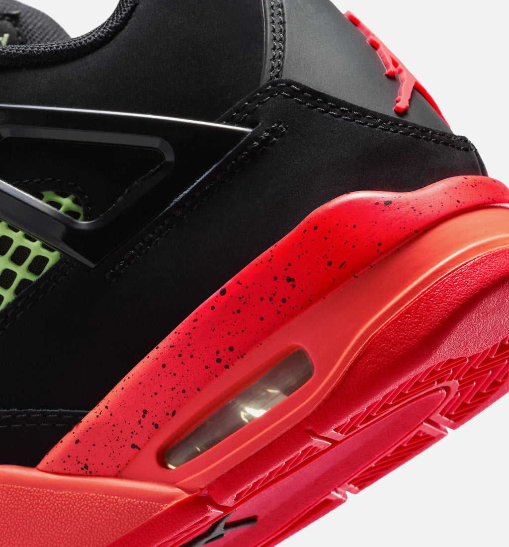 Air Jordan 4 Retro Black Infrared 23 Grade School Sneakers - Black/Infrared 23/Bright Mango