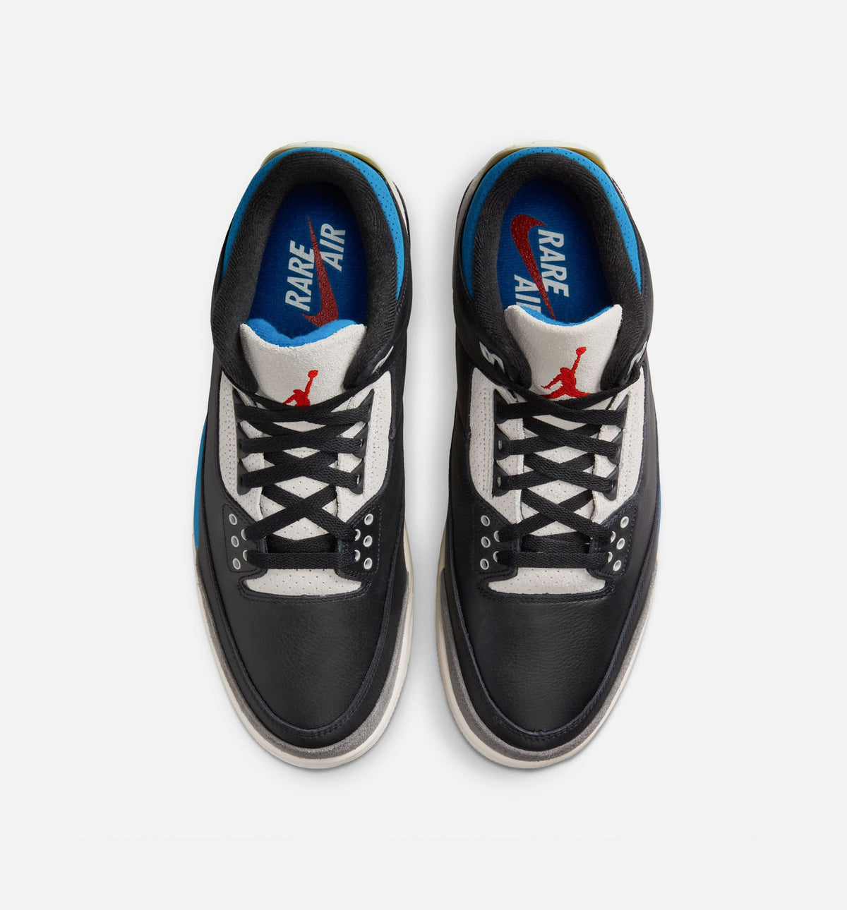 Air Jordan 3 Retro OG Rare Air Men's Sneakers - Black/Chile Red/Neutral Grey