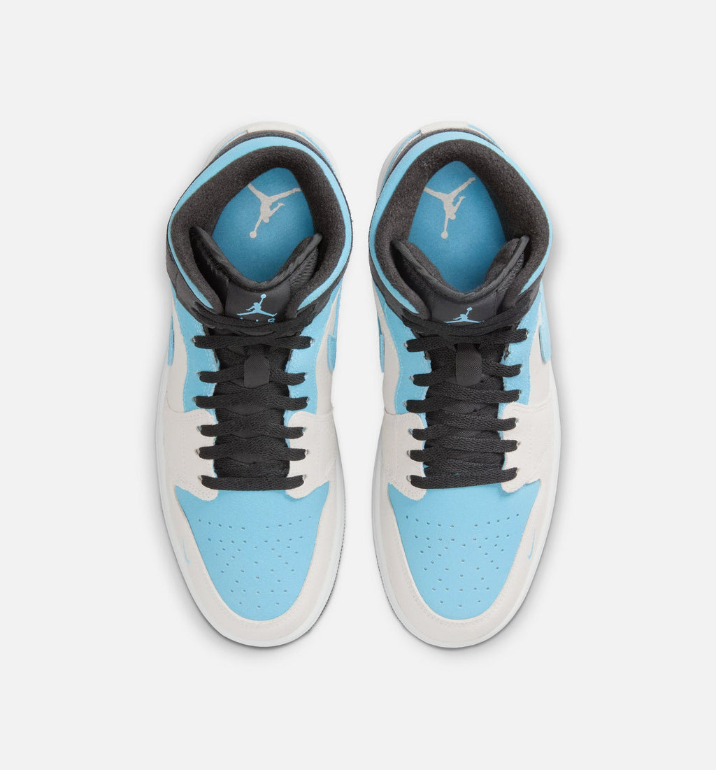 Air Jordan 1 Mid SE Men's Sneakers - Summit White/Blue Chill/Black