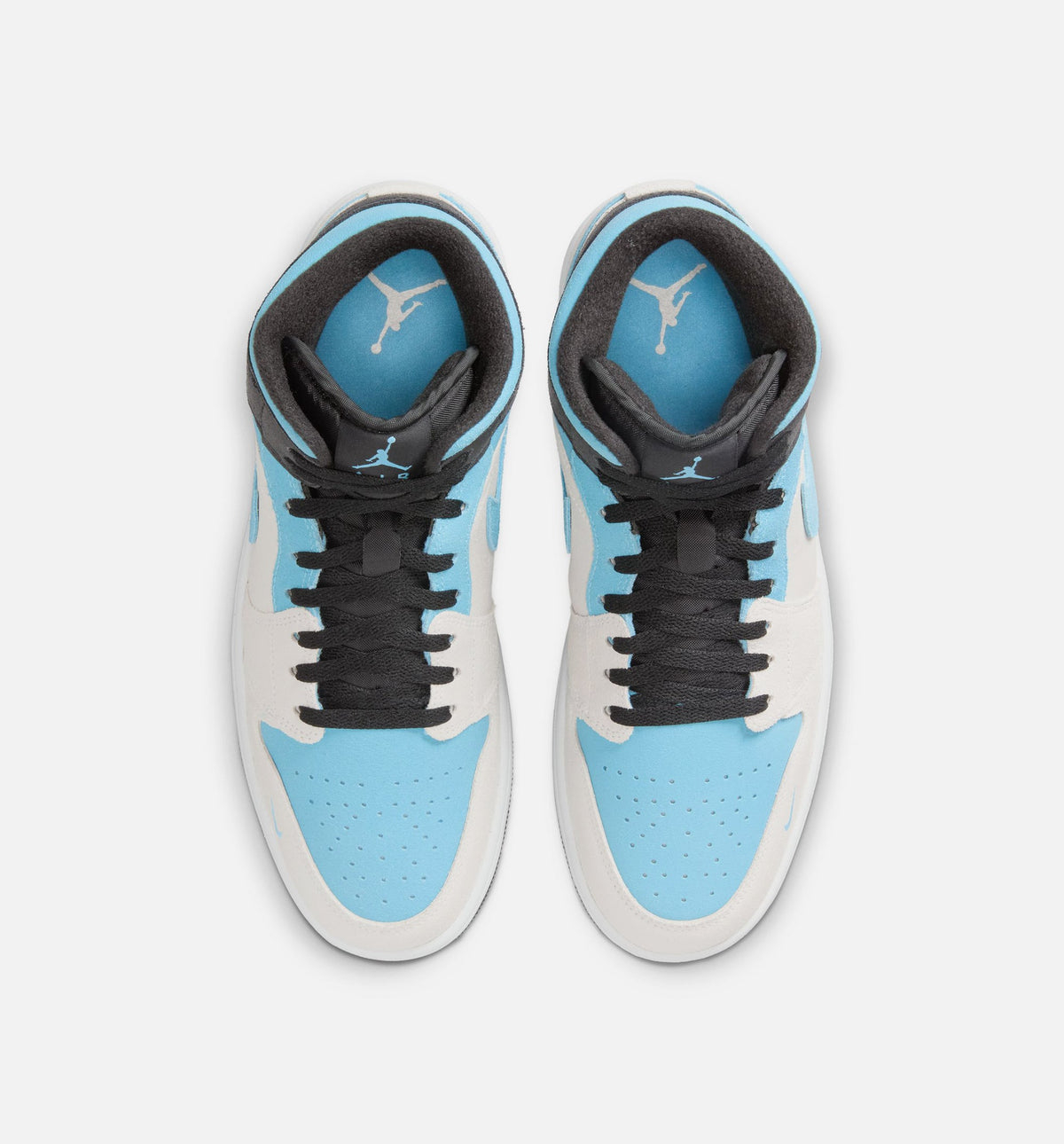 Air Jordan 1 Mid SE Men's Sneakers - Summit White/Blue Chill/Black