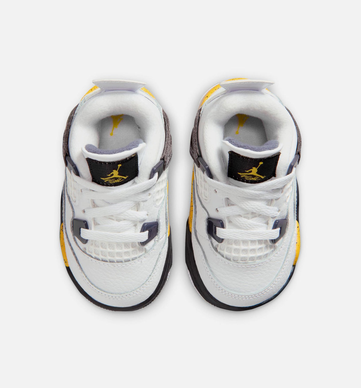 Air Jordan 4 Retro Rare Air Tour Yellow Infant/Toddler Sneakers - White/Dark Blue Grey/Black/Tour Yellow