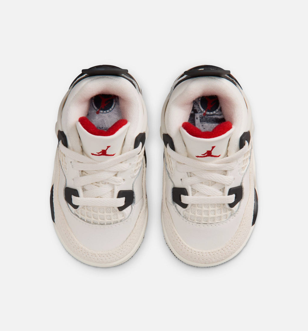 Air Jordan 4 Retro Flight Club Infant/Toddler Sneakers - Sail/Black/University Red